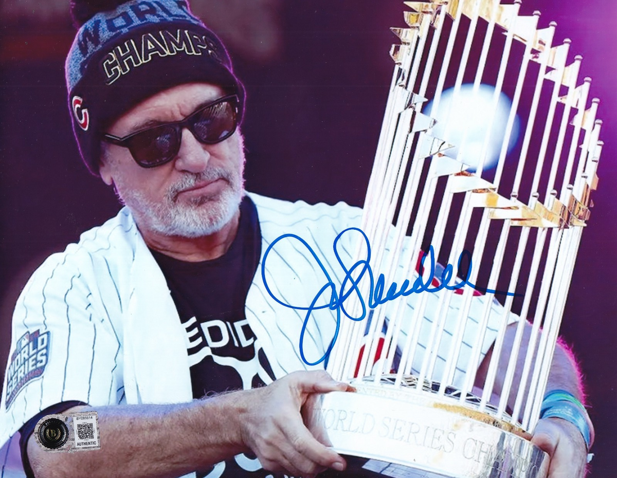 JOE MADDON signed (CHICAGO CUBS) WORLD SERIES baseball 8X10 BECKETT BY085514