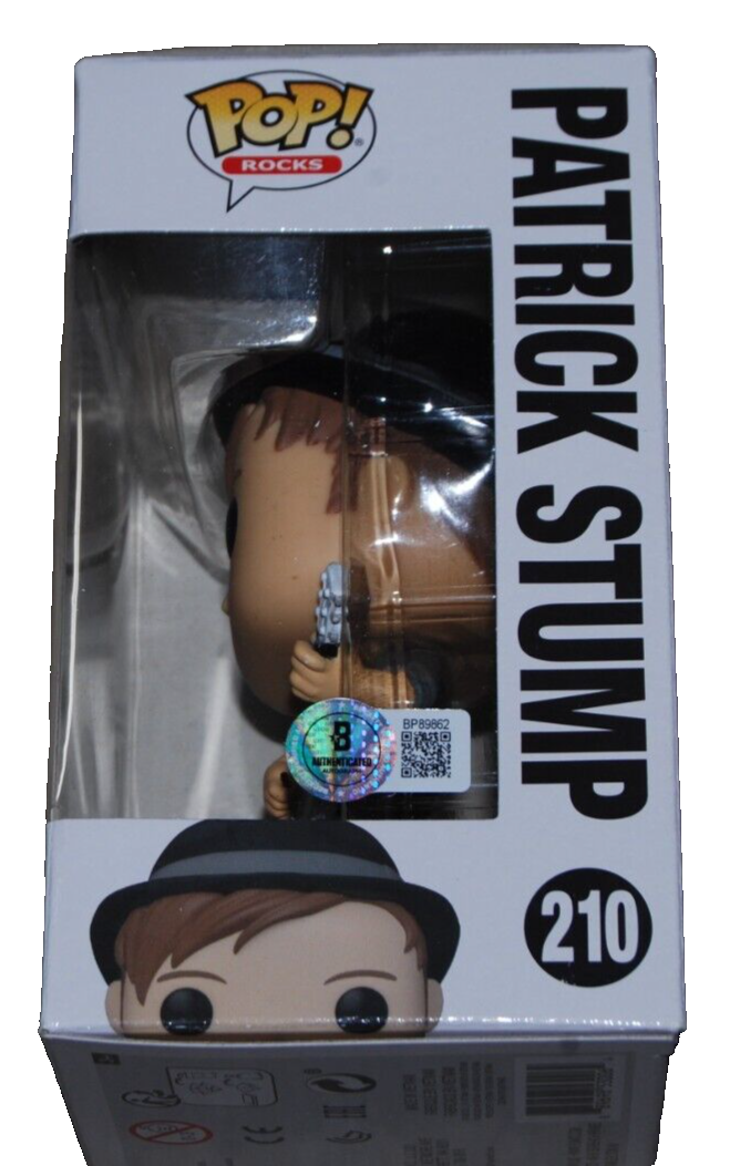 PATRICK STUMP signed (FALL OUT BOY) Funko Pop Rocks #210 BECKETT BAS BP89862