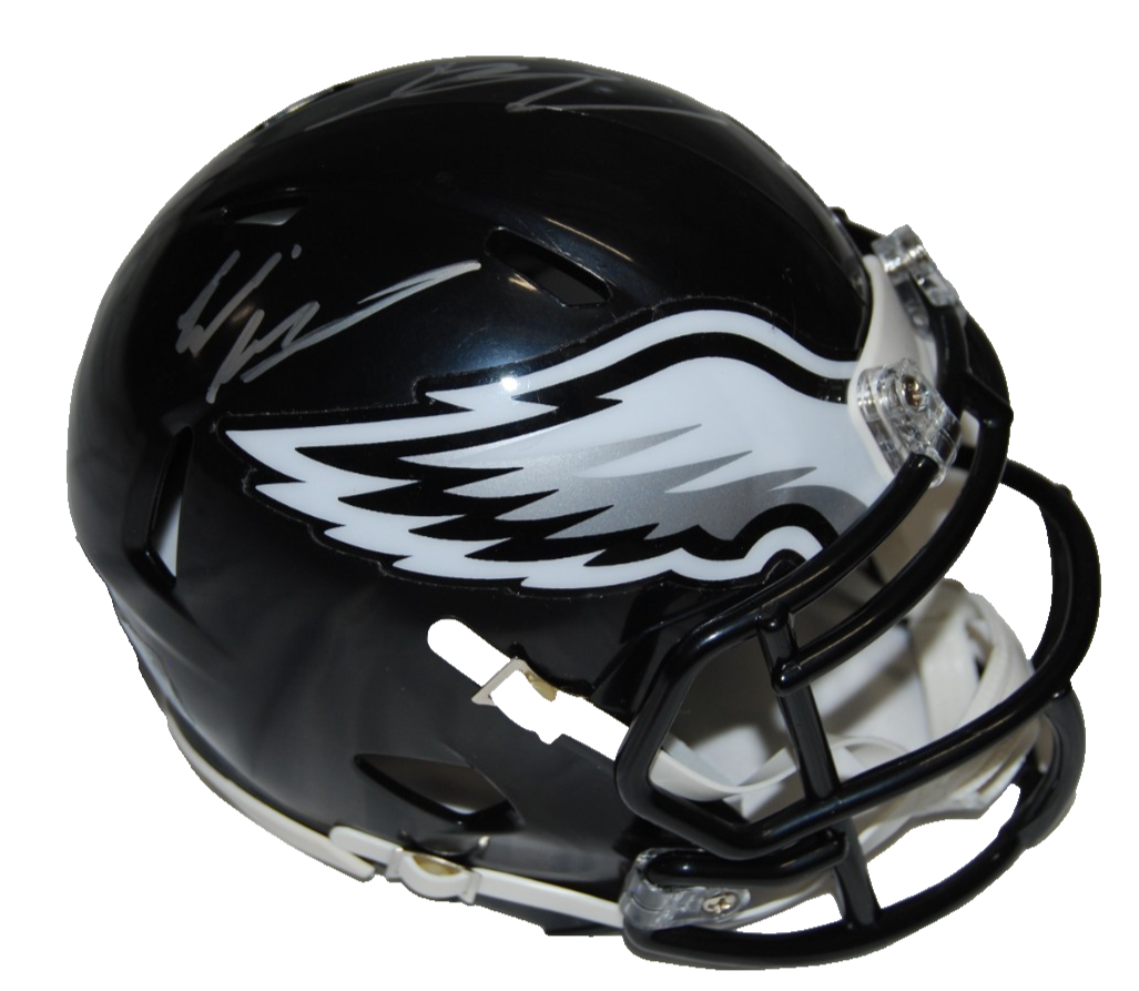 MAKAI LEMON & ELI STOWERS signed (PHILADELPHIA EAGLES) mini helmet JSA CR86268