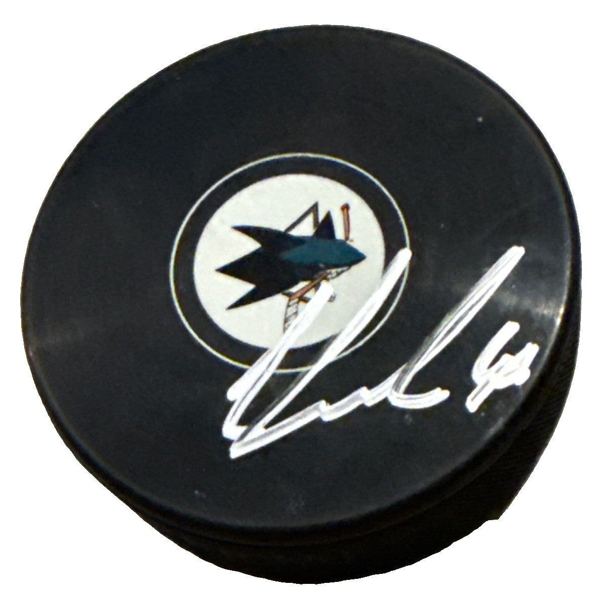 CAM LUND signed (SAN JOSE SHARKS) Souvenir Hockey puck JSA COA CM05129