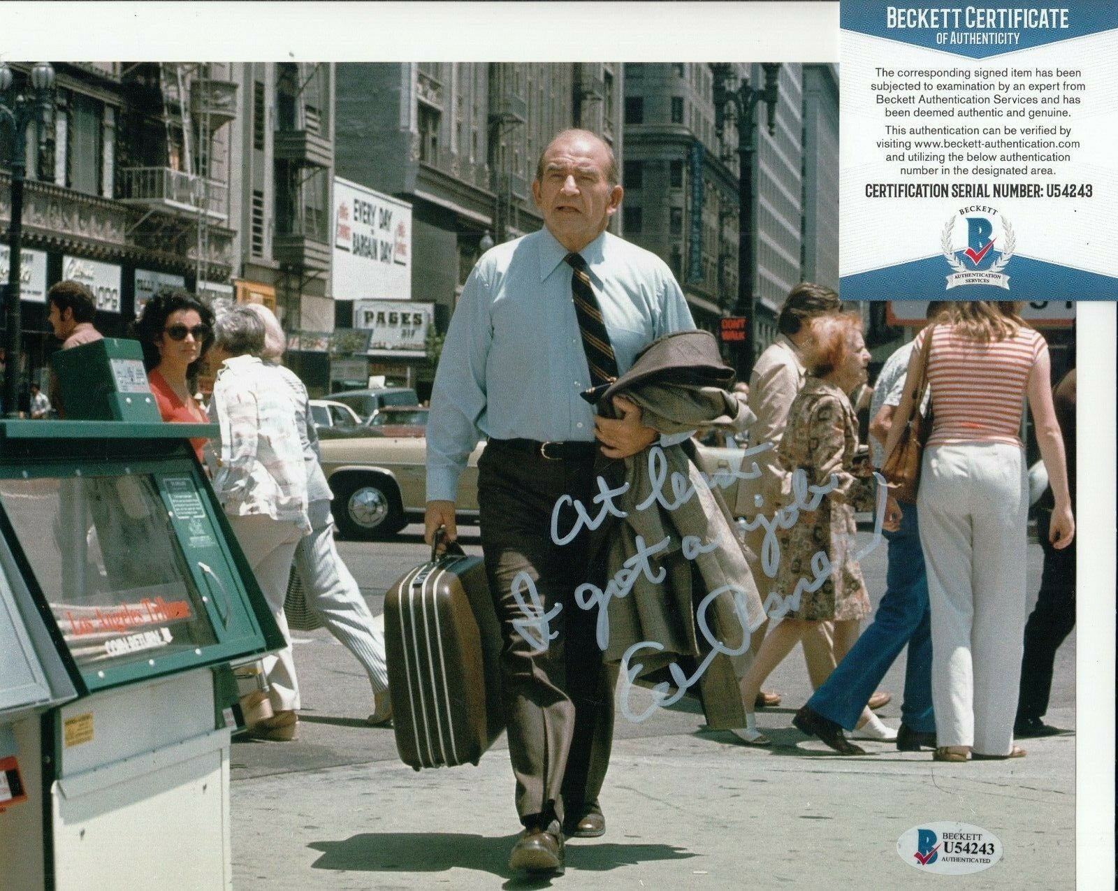 EDWARD ASNER signed (THE MARY TYLER MOORE) 8X10 photo BECKETT BAS U54243