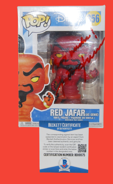 JONATHAN FREEMAN signed (RED JAFAR) Disney Aladdin Funko Pop #356 BECKETT BAS