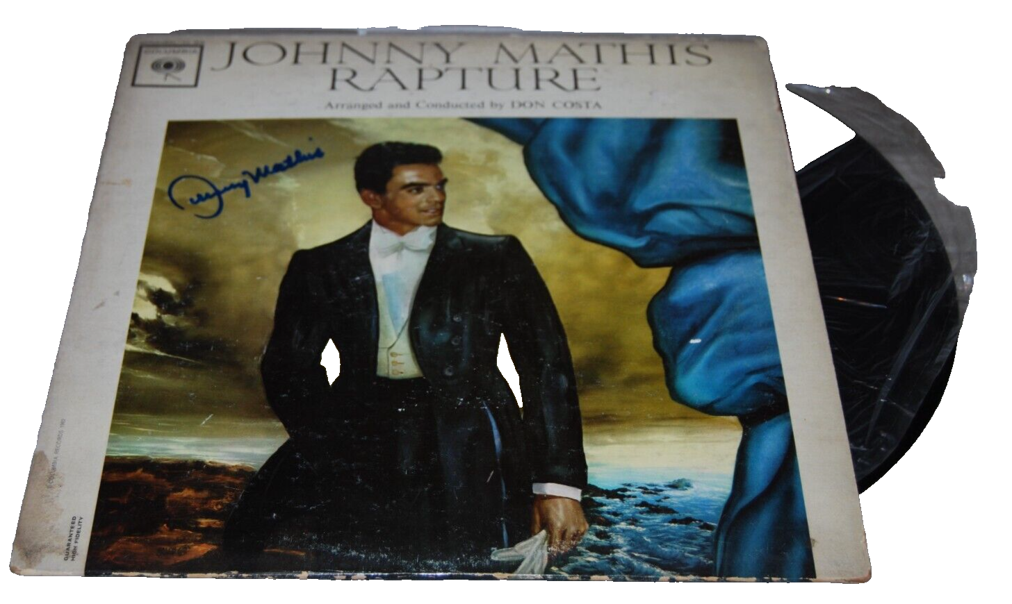 JOHNNY MATHIS signed (RAPTURE) Vinyl Album Record BECKETT BAS BM027329