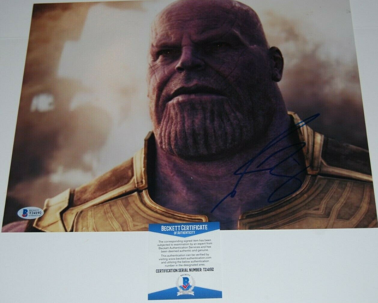 JOSH BROLIN signed (AVENGERS End Game) Movie 11X14 *Thanos* photo BECKETT 