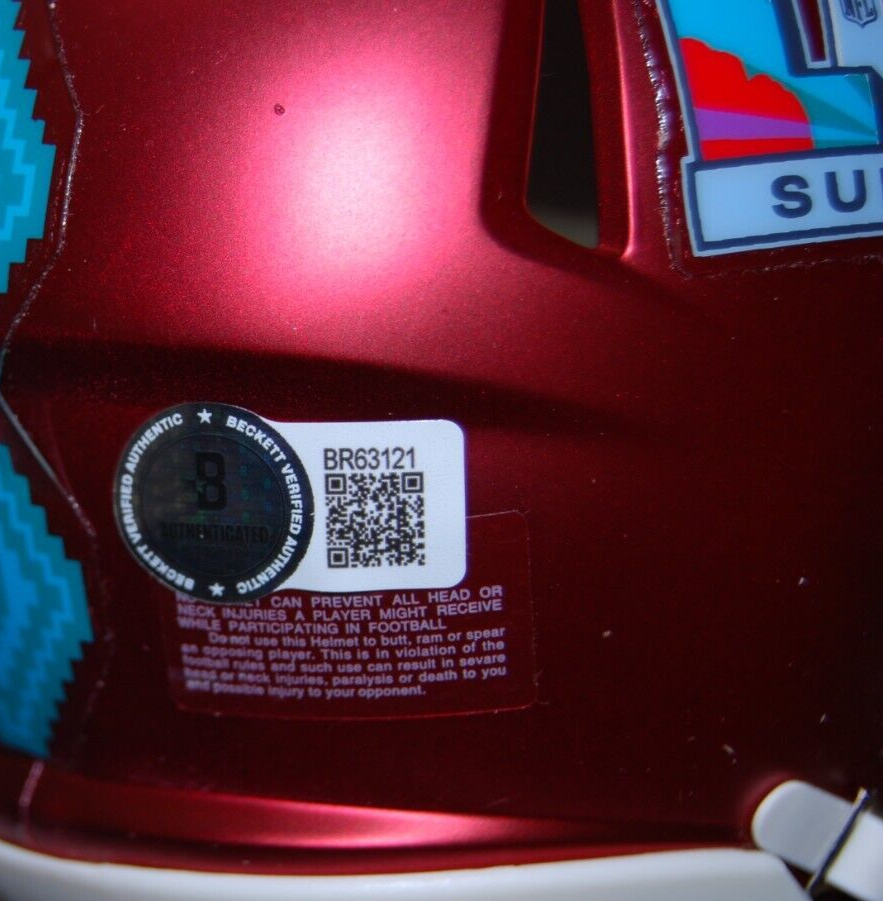 STEVE SPAGNUOLO signed (KANSAS CITY CHIEFS) mini football helmet BECKETT BR63121