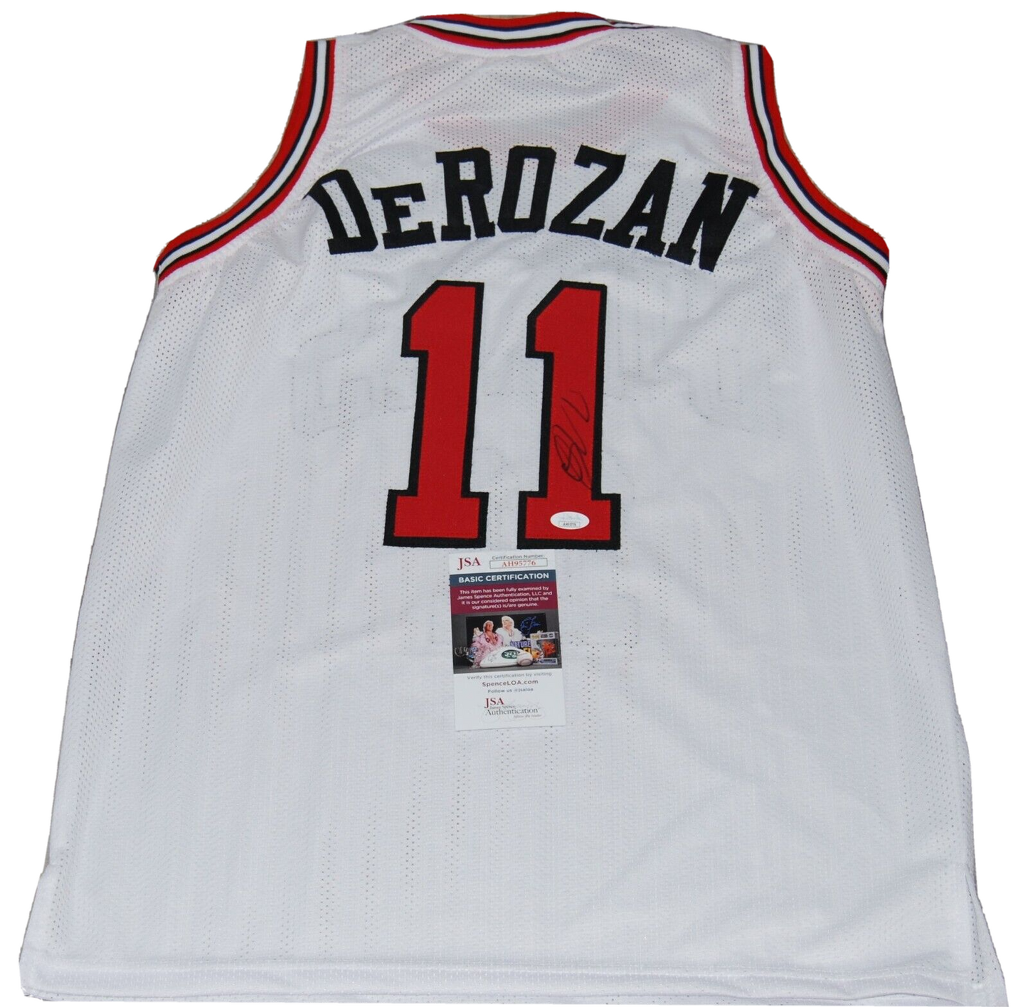 DEMAR DEROZAN signed (CHICAGO BULLS) White custom Basketball jersey JSA AH95776
