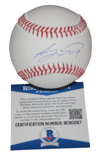 JORDYN ADAMS signed (LOS ANGELES ANGELS) OML baseball BECKETT BAS BC90287