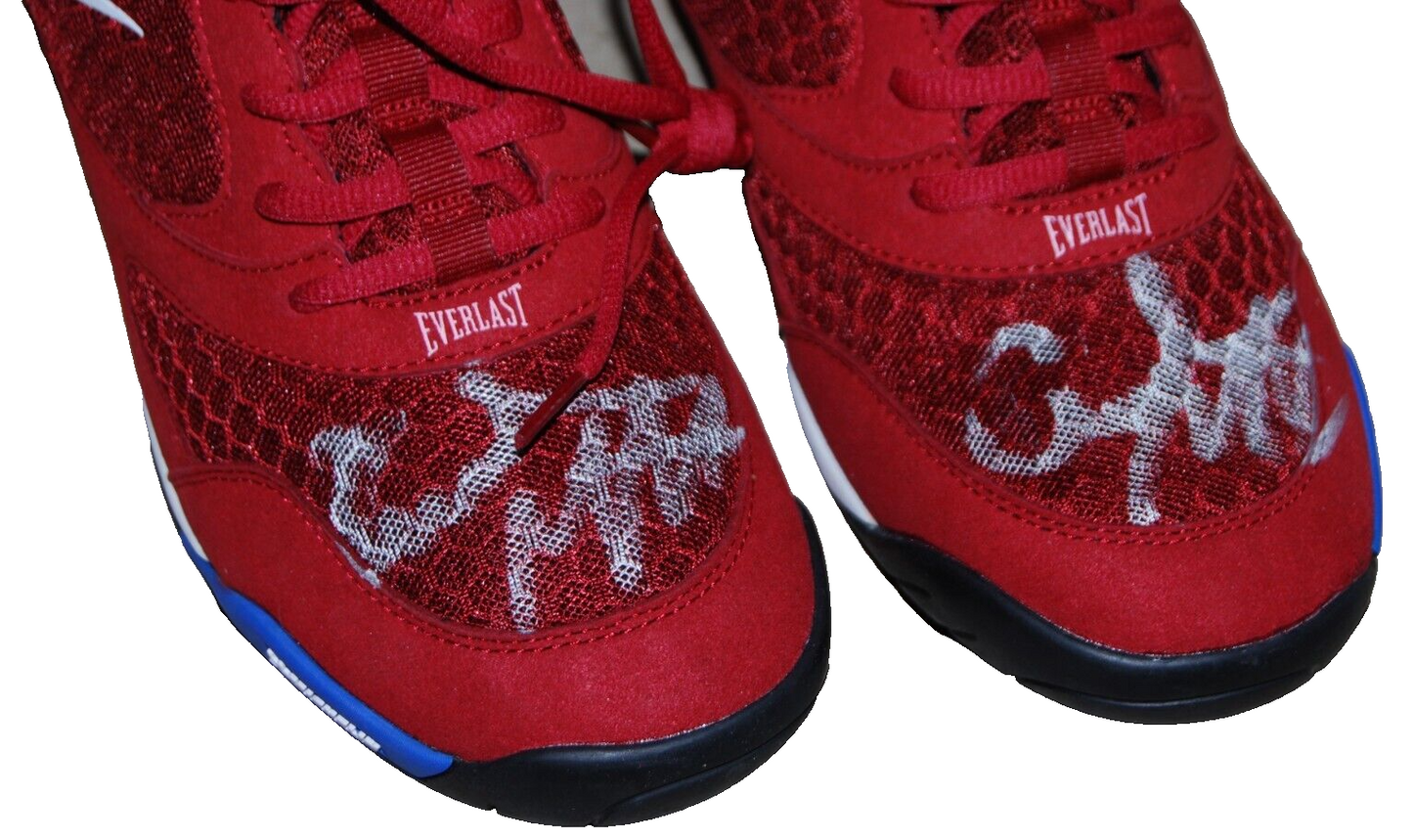 CURMEL MOTON signed (Everlast) The Monster Boxing Shoes FEATHERWEIGHT BECKETT