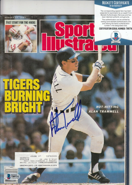 ALAN TRAMMELL signed (DETROIT TIGERS) 1987 Sports Illustrated BECKETT T89731