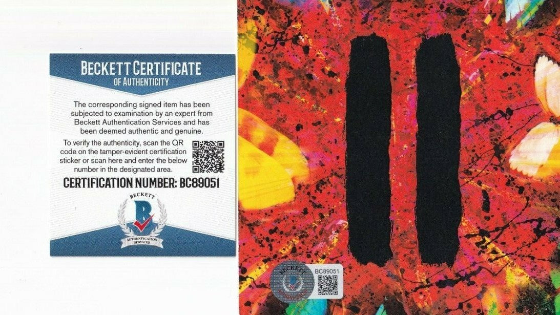 ED SHEERAN signed (=)  Brand New CD COVER 4x4 art card BECKETT BAS BC89051