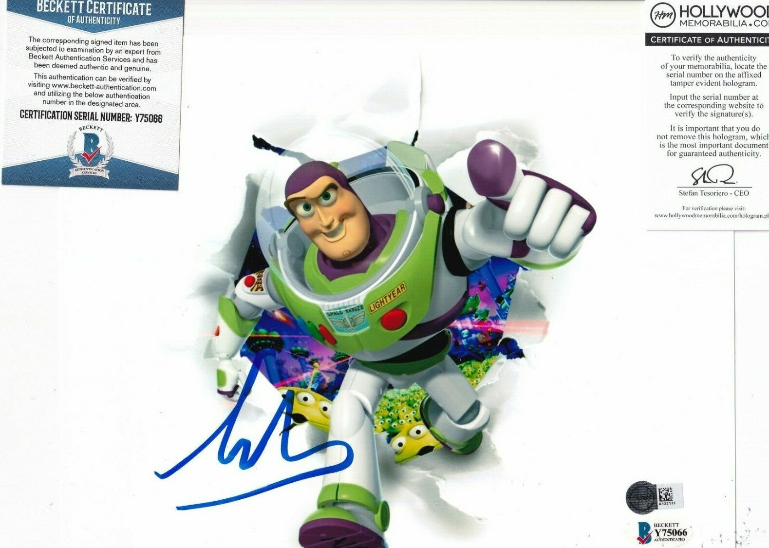 TIM ALLEN signed (TOY STORY) Buzz Lightyear 8X10 photo BECKETT BAS Y75066