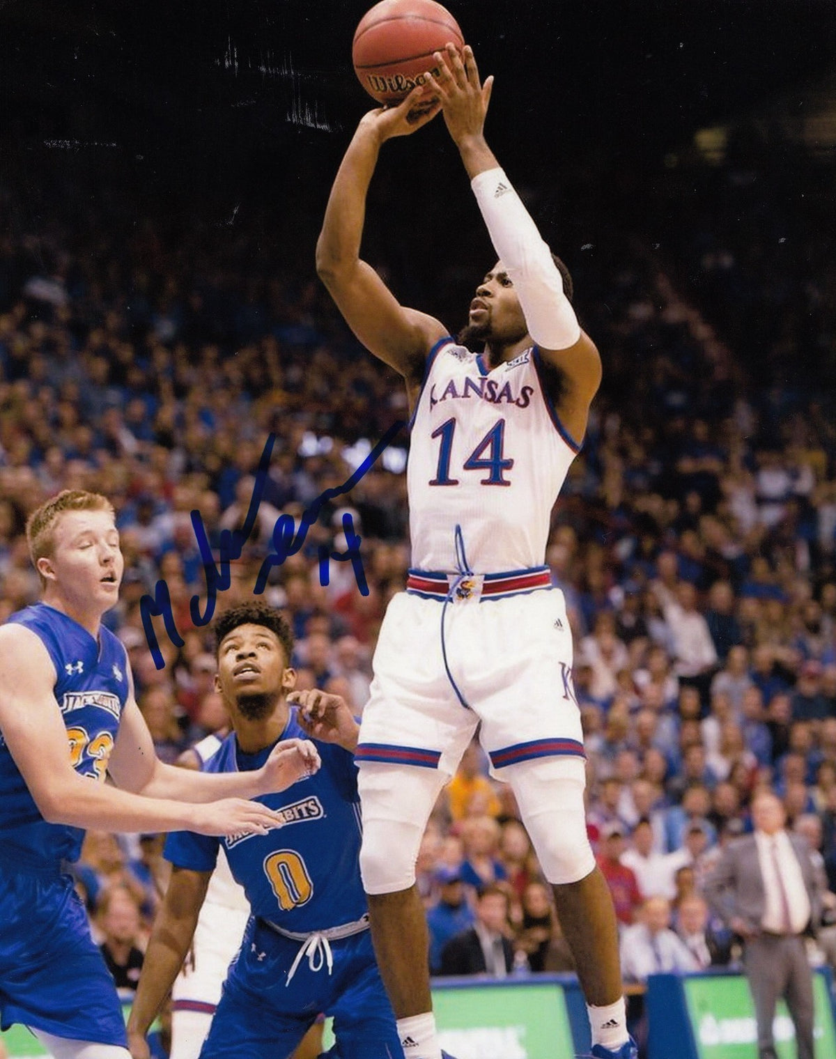 MALIK NEWMAN signed (KANSAS JAYHAWKS) Basketball NBA 8X10 photo W/COA #5