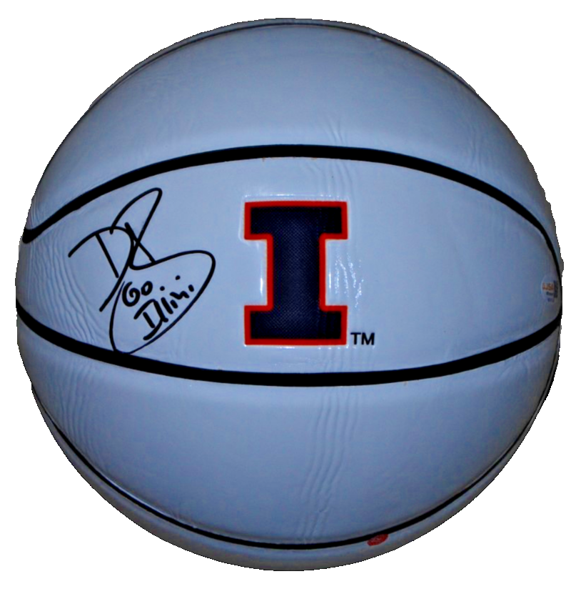 DEE BROWN signed (ILLINOIS FIGHTING ILLINI) white panel basketball JSA WITNESSED