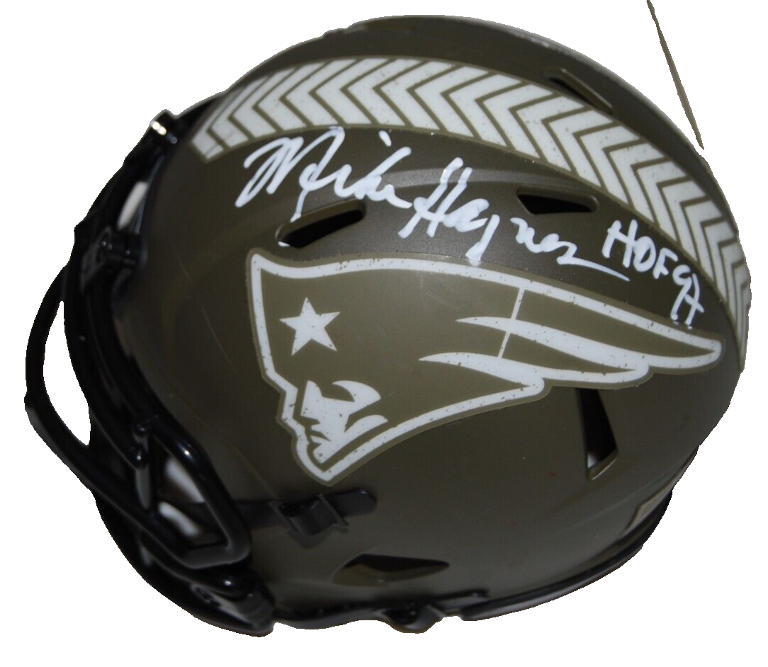 MIKE HAYNES signed (NEW ENGLAND PATRIOTS)  mini football helmet BECKETT BP30407