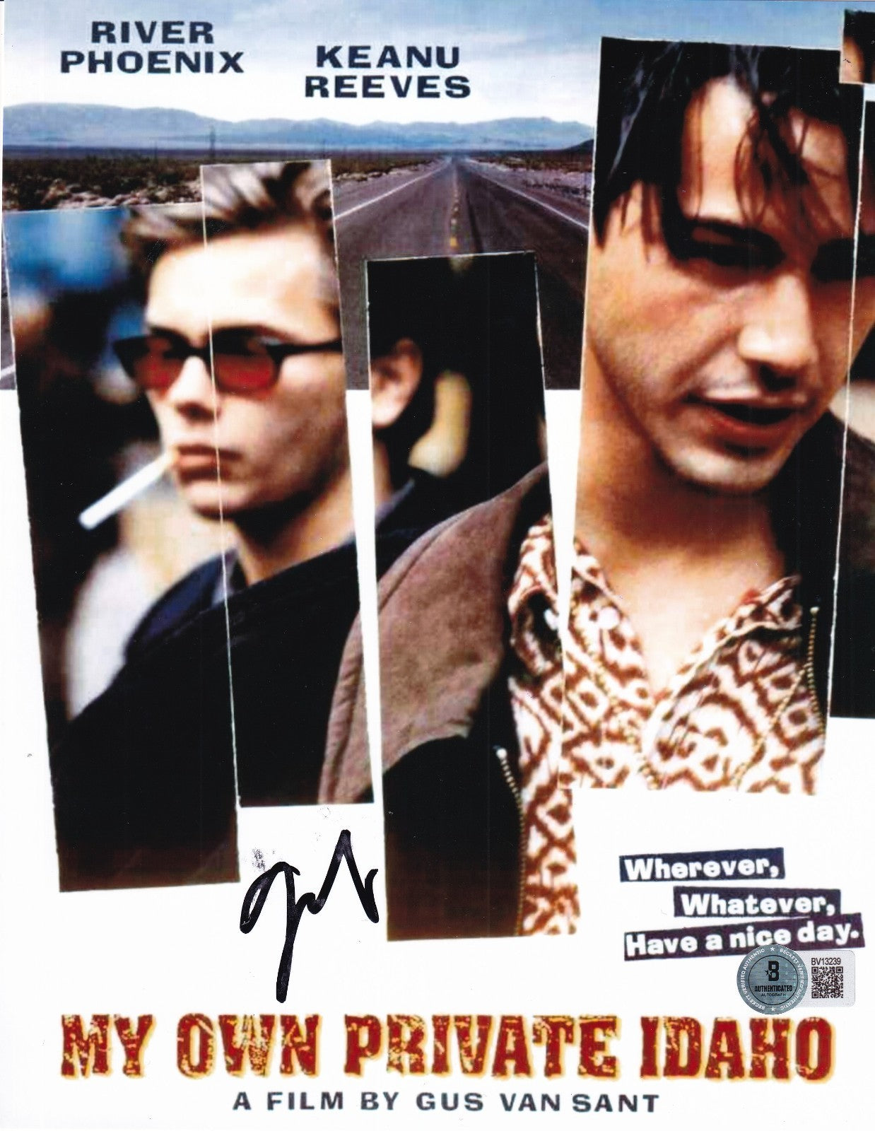GUS VAN SANT signed MY OWN PRIVATE IDAHO Movie POSTER 8X10 photo BECKETT BV13239