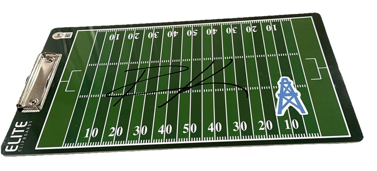ROBERT SALEH signed (TENNESSEE TITANS) Coaches clipboard BECKETT BAS BW54029