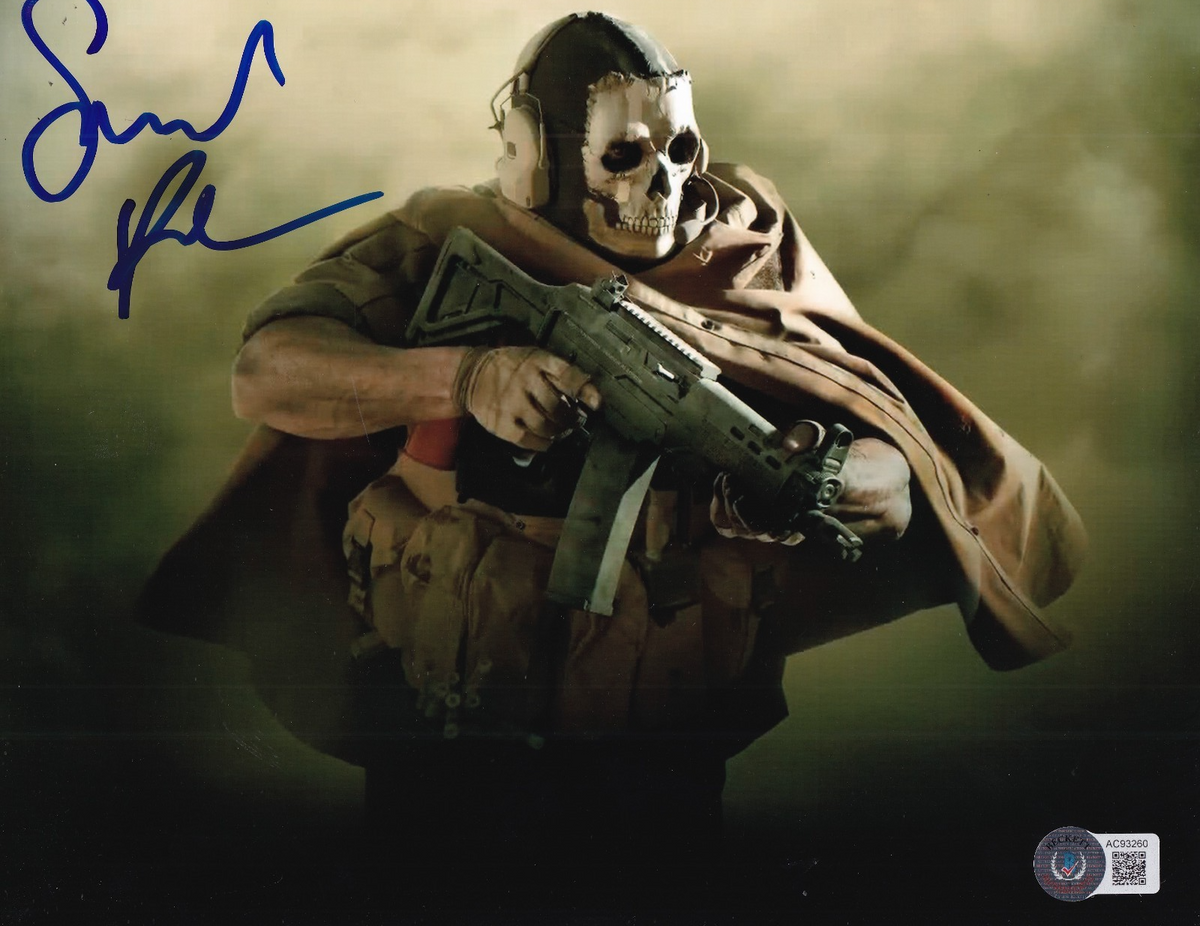 SAMUEL ROUKIN signed (CALL OF DUTY MODERN WARFARE) Ghost 8x10 BECKETT AC93260