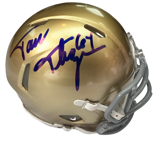 TOM THAYER signed (NOTRE DAME FIGHTING IRISH) mini helmet BECKETT BAS AC93163