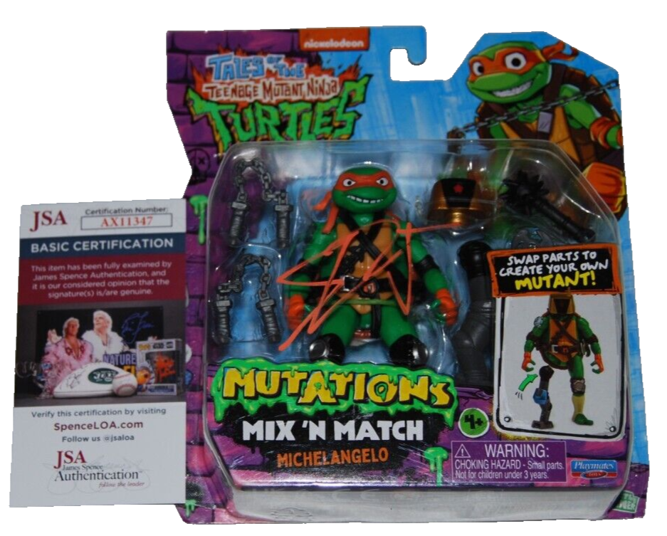 SHAMON BROWN signed TEENAGE MUTANT NINJA TURTLES Michelangelo figure JSAAX11348