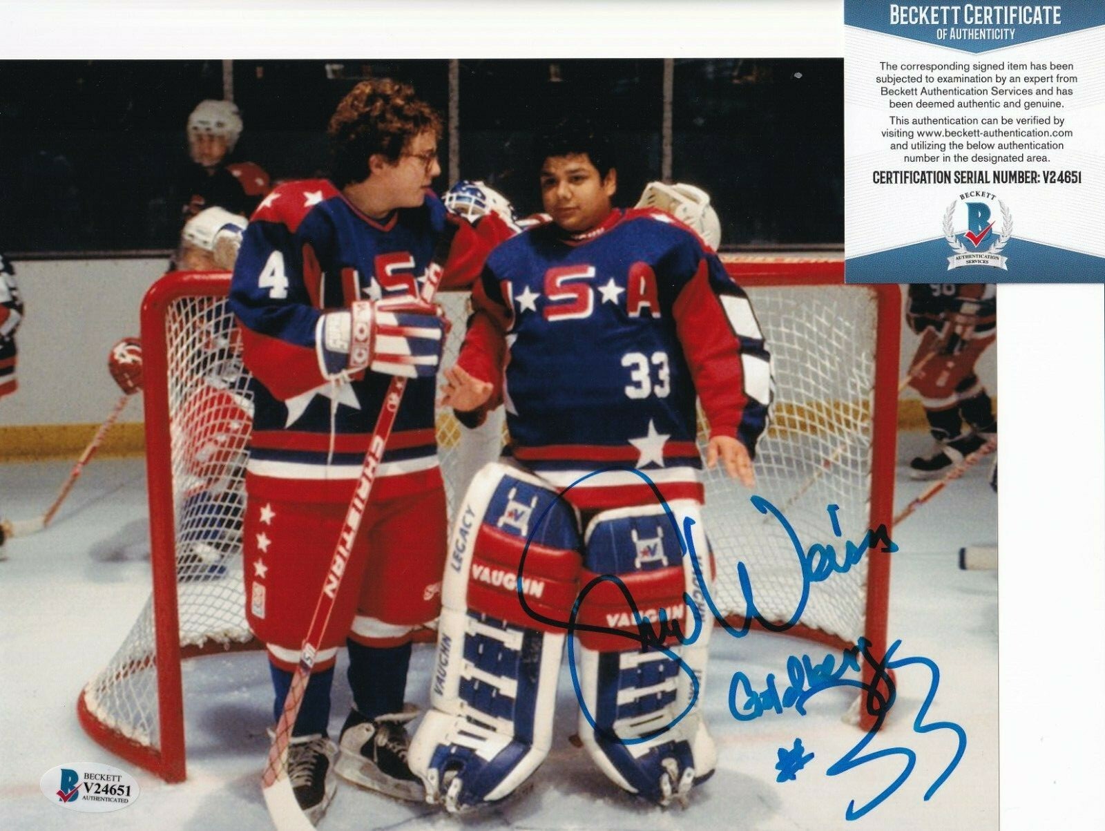 SHAUN WEISS signed (THE MIGHTY DUCKS) GOLDBERG 8X10 photo BECKETT BAS V24651