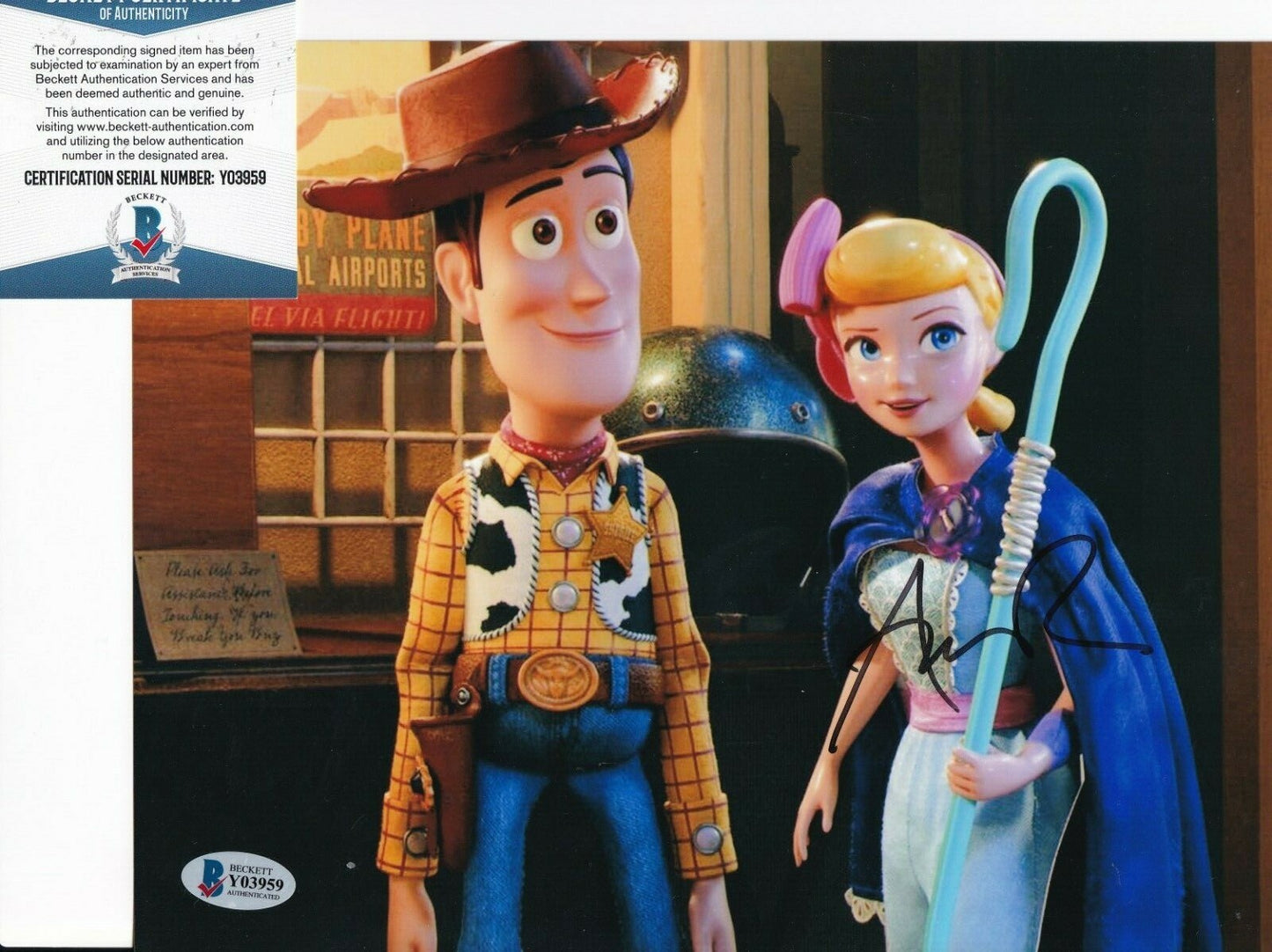 ANNIE POTTS signed (TOY STORY) Bo Peep Movie autograph 8X10 photo BECKETT Y03959