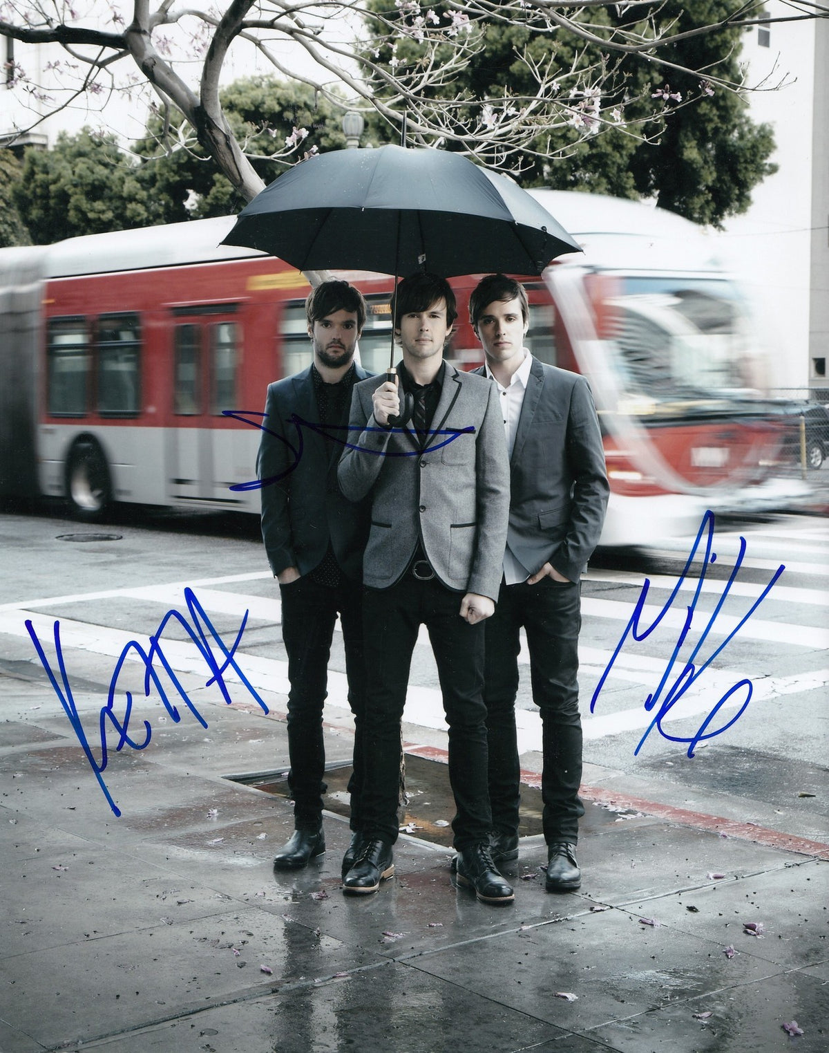 ATLAS GENIUS group signed MUSIC 8X10 photo W/COA *TROJANS*
