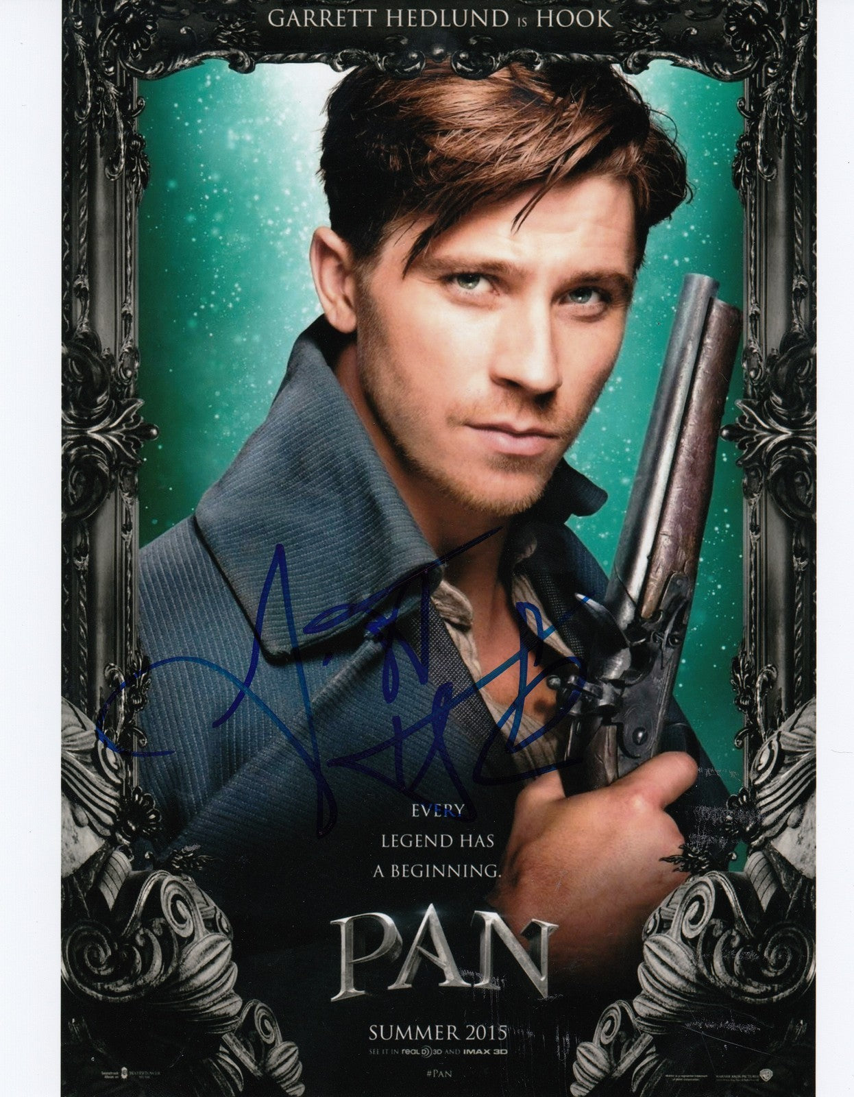 GARRETT HEDLUND signed *PAN* MOVIE 8X10 photo CAPTAIN HOOK W/COA *PROOF* #1