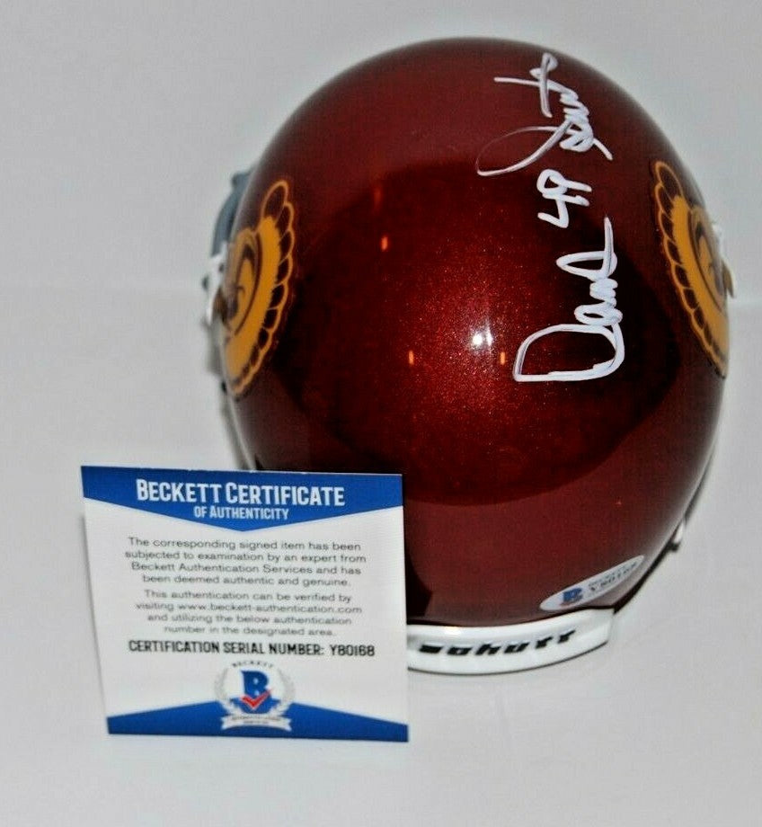 DENNIS SMITH signed (USC TROJANS) mini football helmet BECKETT BAS Y80168
