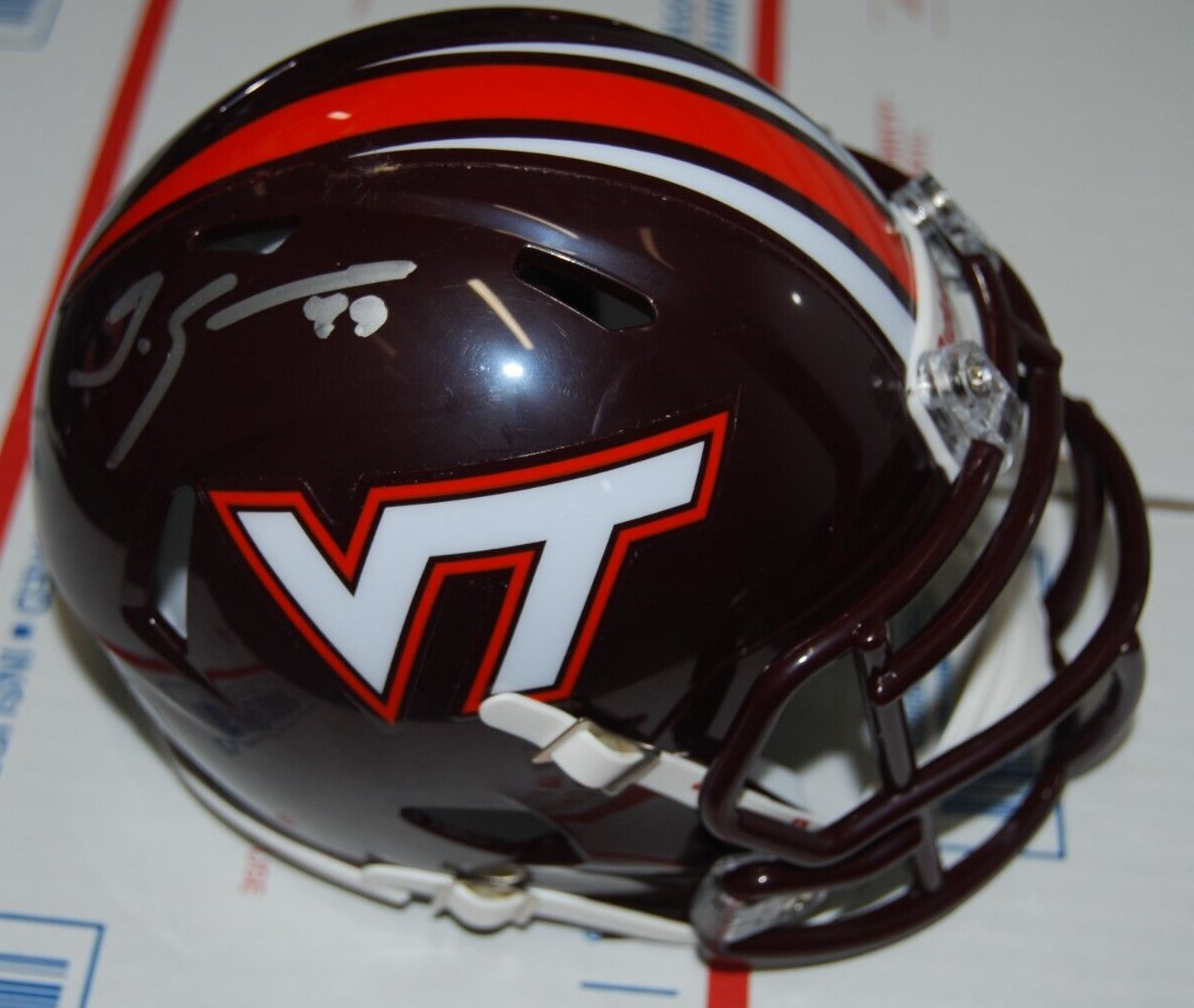 TREMAINE EDMUNDS signed (VIRIGNIA TECH HOKIES) mini helmet PSA/DNA AN42551