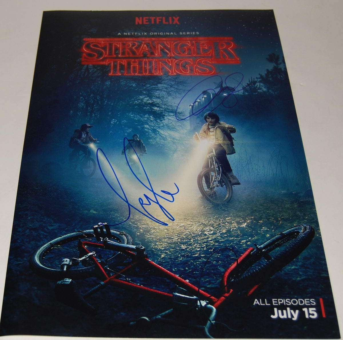 MICHAEL STEIN & KYLE DIXON signed (STRANGER THINGS) 12X18 photo COMPOSERS W/COA
