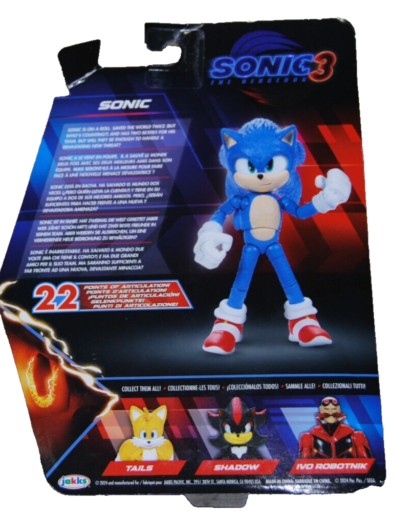 BEN SCHWARTZ signed (SONIC THE HEDGEHOG Sonic 3 movie toy figure BECKETT BR00375