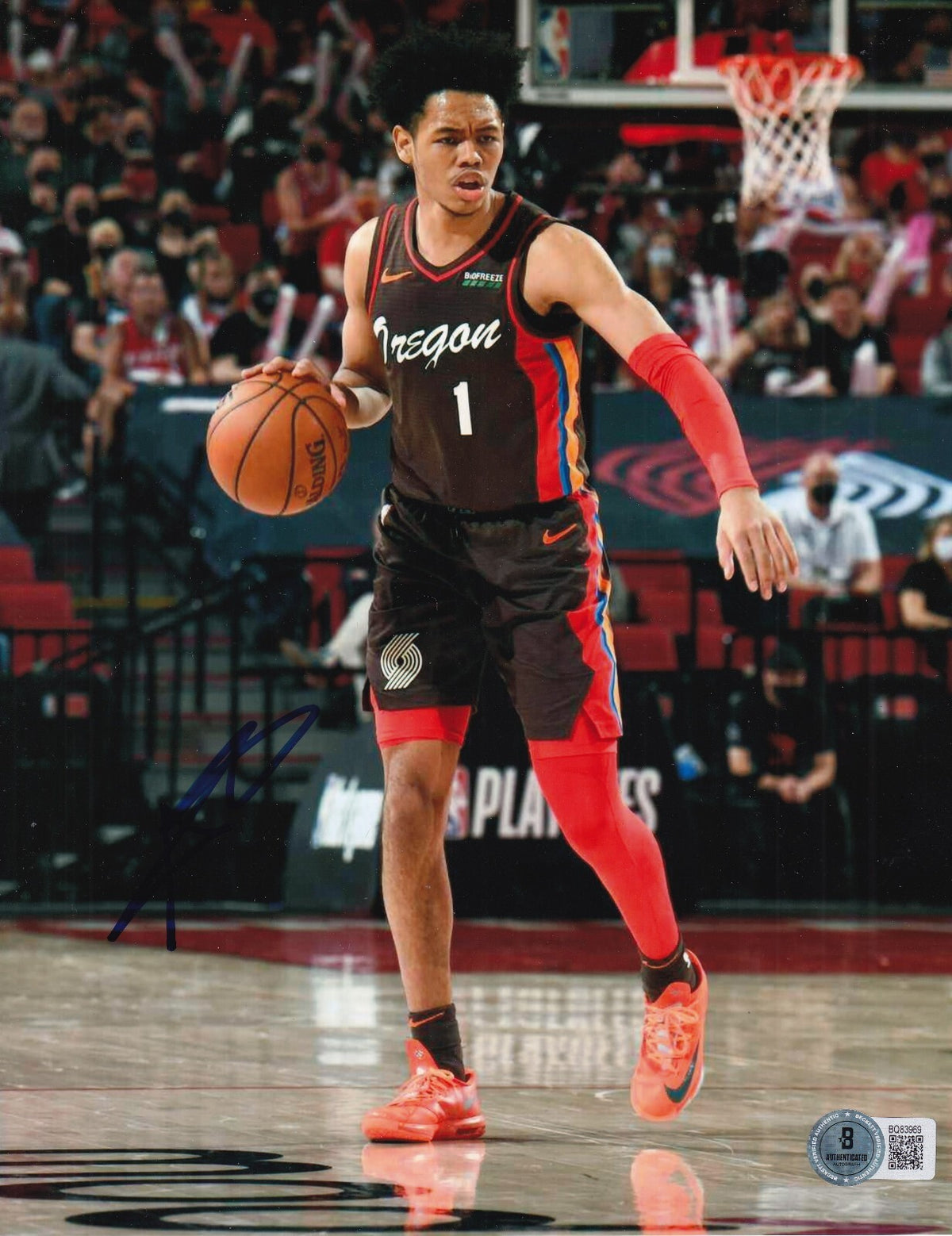 ANFERNEE SIMMONS signed (PORTLAND TRAIL BLAZERS) 8X10 photo BECKETT BAS BS22828