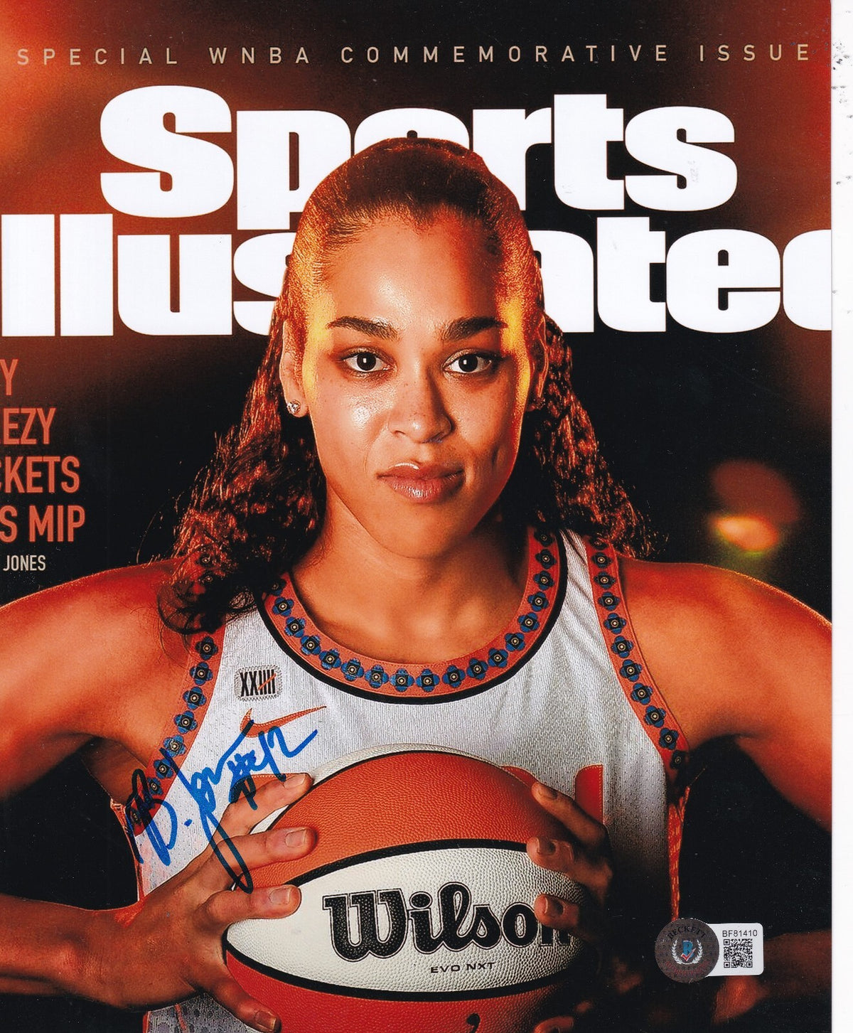 BRIONNA JONES signed CONNECTICUT SUNS WNBA basketball 8X10 photo BECKETT BF81410