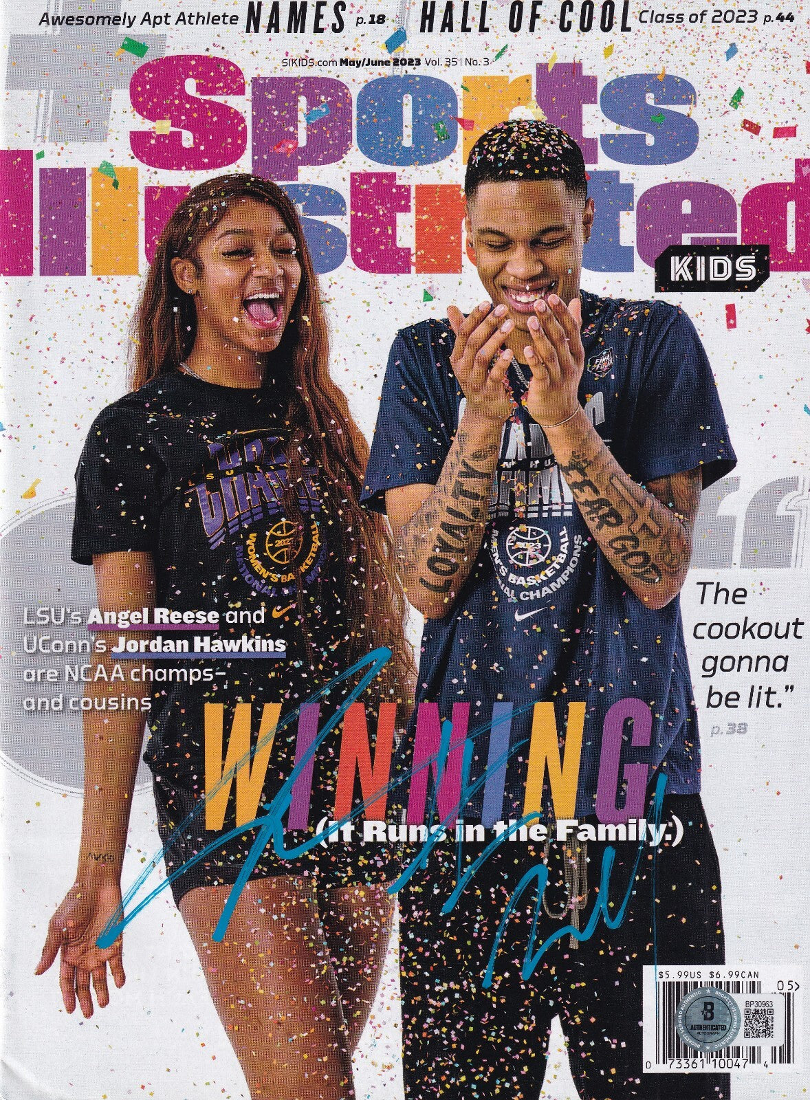 JORDAN HAWKINS signed (PELICANS) Sports Illustrated magazine BECKETT BM30963