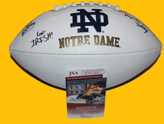ISAIAH FOSKEY signed (NOTRE DAME FIGHTING IRISH) PLCT football JSA Witness