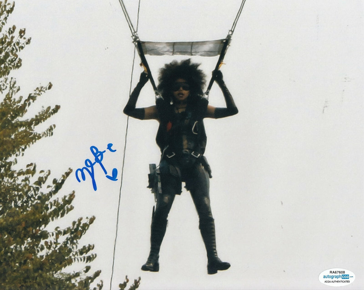 ZAZIE BEETZ signed (DEADPOOL) 8X10 *Domino* PROOF photo ACOA Authenticated #4