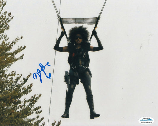 ZAZIE BEETZ signed (DEADPOOL) 8X10 *Domino* PROOF photo ACOA Authenticated #4