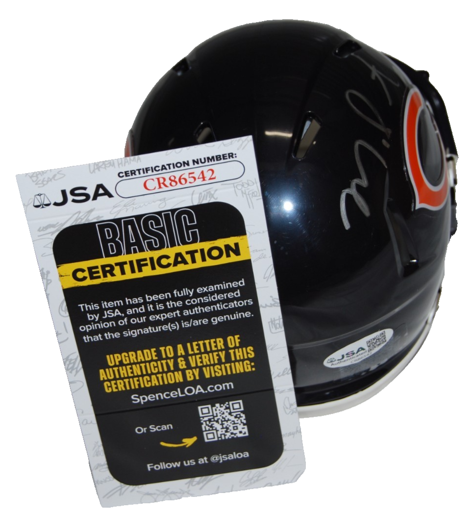 MONTEZ SWEAT signed (CHICAGO BEARS) 2026 mini football helmet JSA COA CR86542