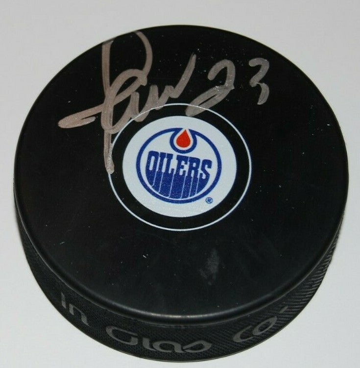 Martin Gelinas signed (EDMONTON OILERS) autographed NHL HOCKEY Puck W/COA