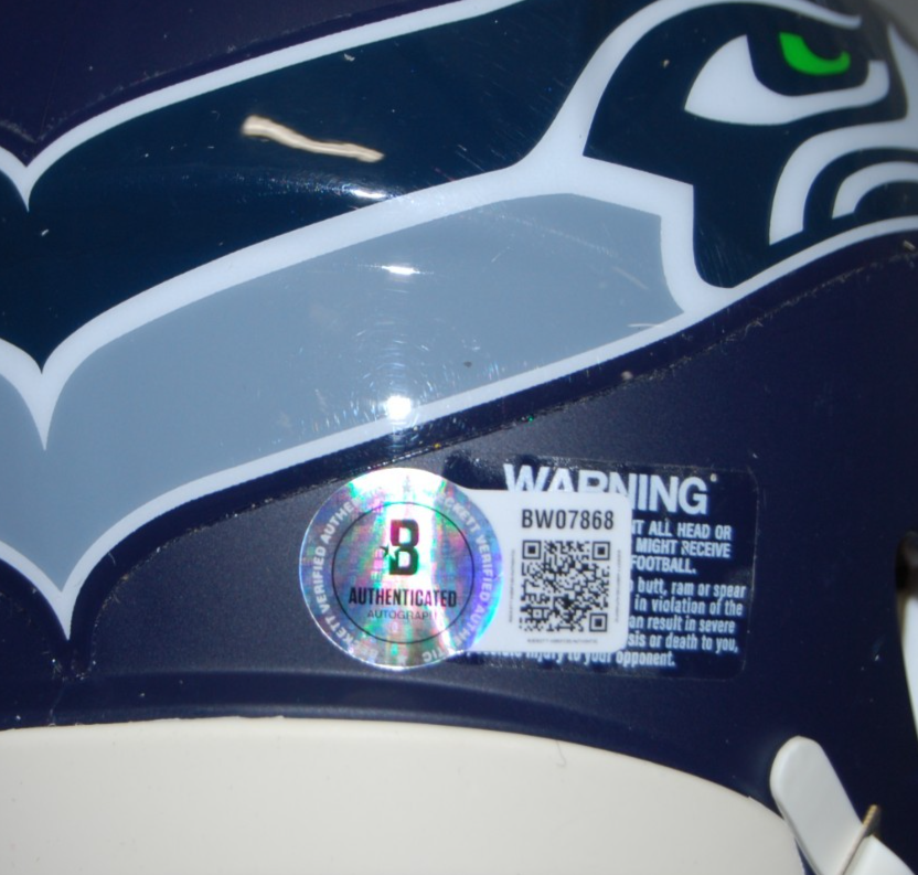 MIKE MACDONALD signed (SEATTLE SEAHAWKS) mini football helmet BECKETT BW07868