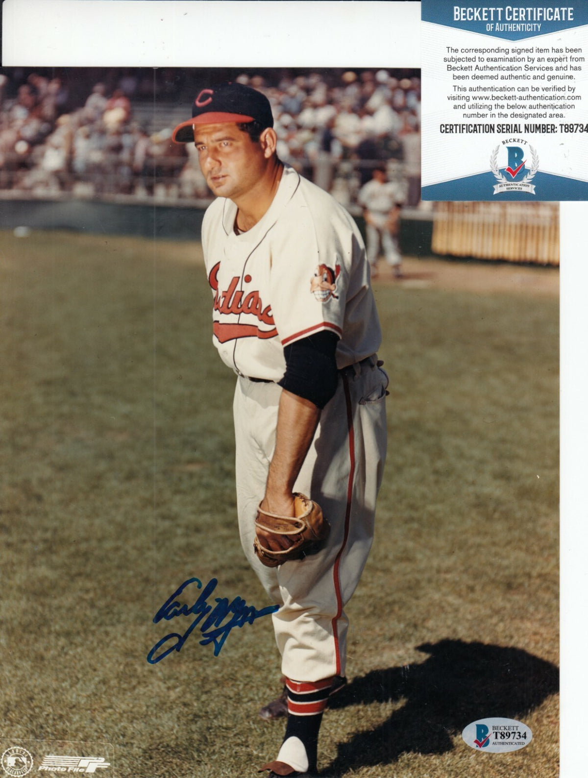 EARLY WYNN signed (CLEVELAND INDIANS) Baseball 8X10 photo BECKETT BAS T89734