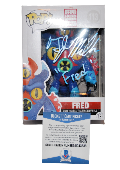TJ MILLER signed (BIG HERO 6) autograph Fred Funko Pop 113 BECKETT BAS BD42636
