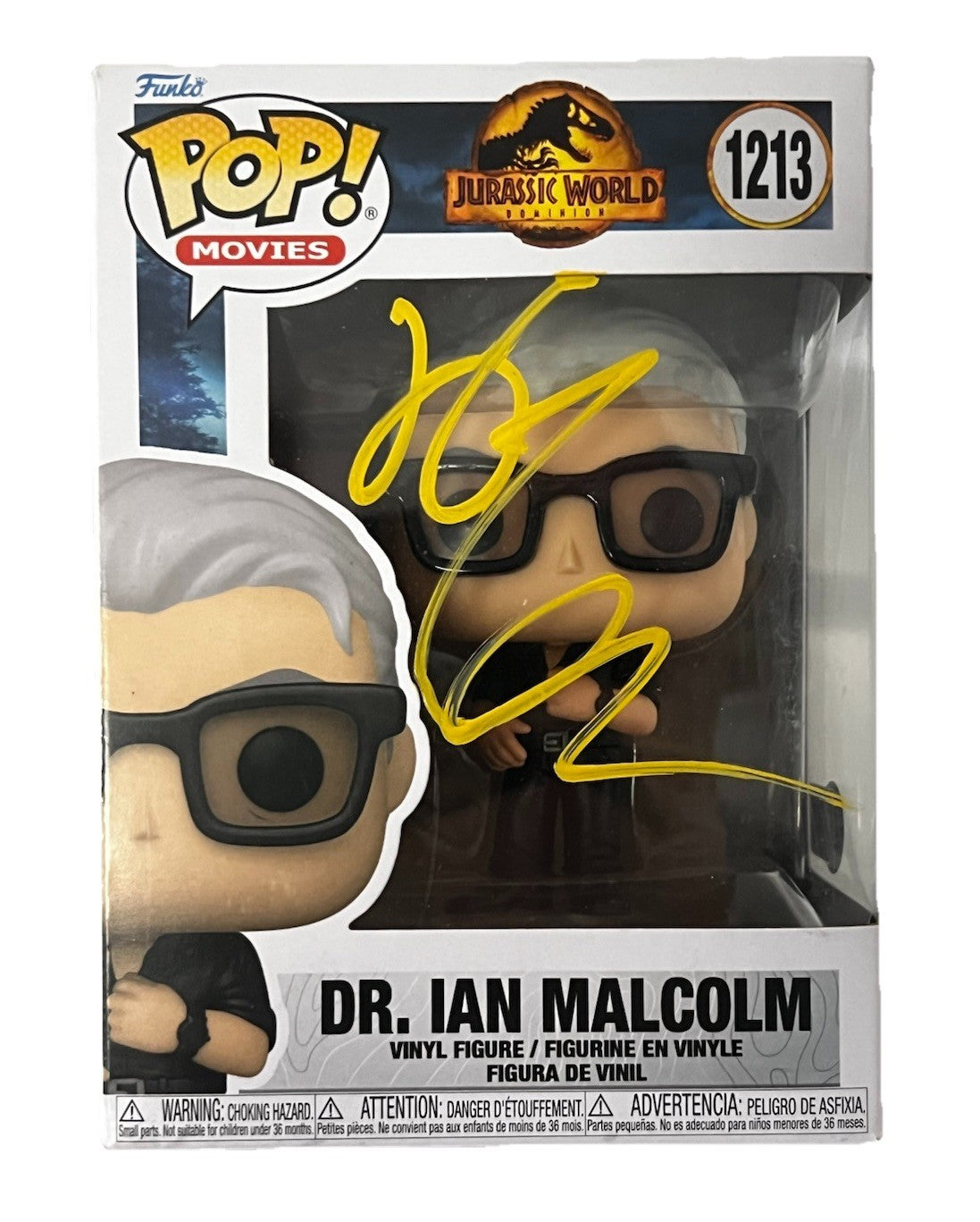 JEFF GOLDBLUM signed (JURRASIC WORLD) #1213 Dr Ian Funko Pop BECKETT BAS BT78241