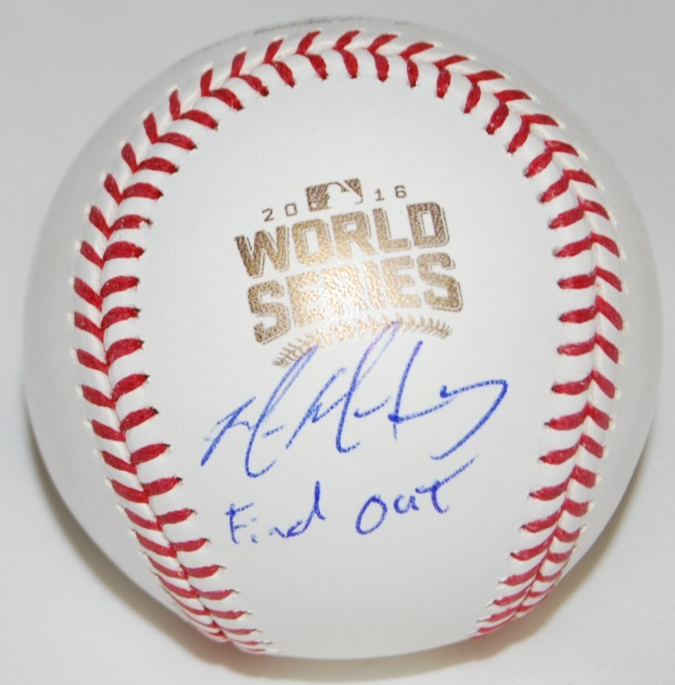 MIKE MONTGOMERY signed (CHICAGO CUBS) 2016 World Series baseball BECKETT BW61554