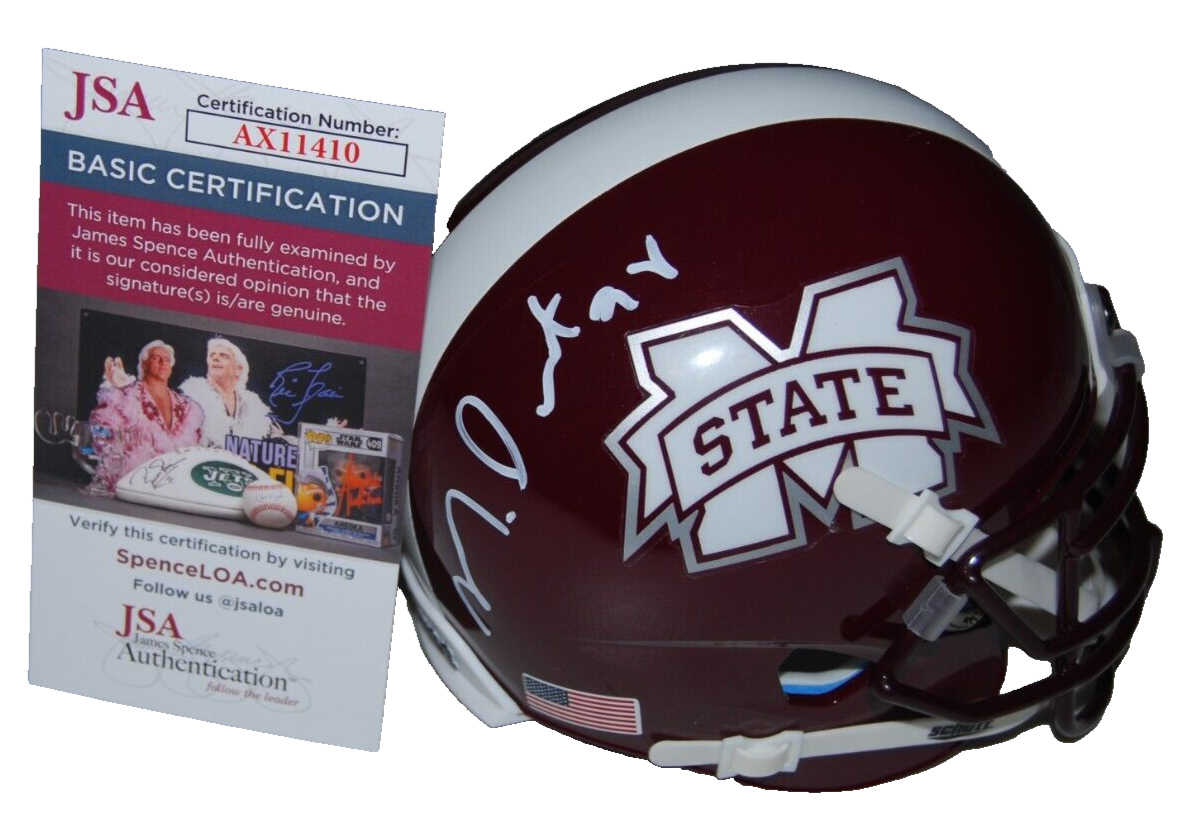 MONTEZ SWEAT signed (MISSISSIPPI STATE) Bears mini football helmet JSA AX11410