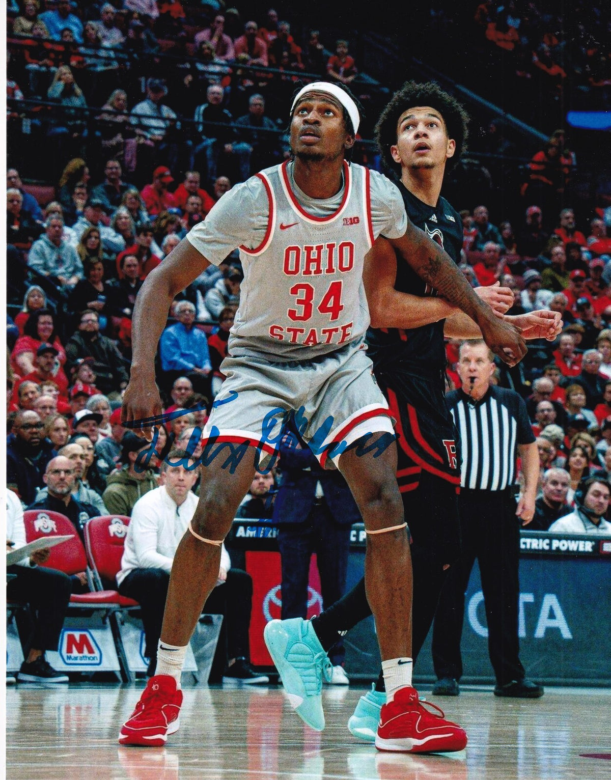 FELIX OKPARA signed (OHIO STATE BUCKEYES) basketball 8X10 photo W/COA #3