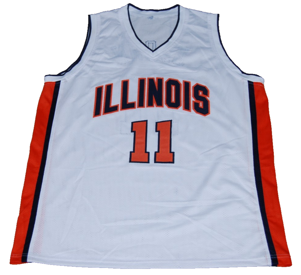 DEE BROWN signed (ILLINOIS FIGHTING ILLINI) white basketball jersey JSA WITNESS
