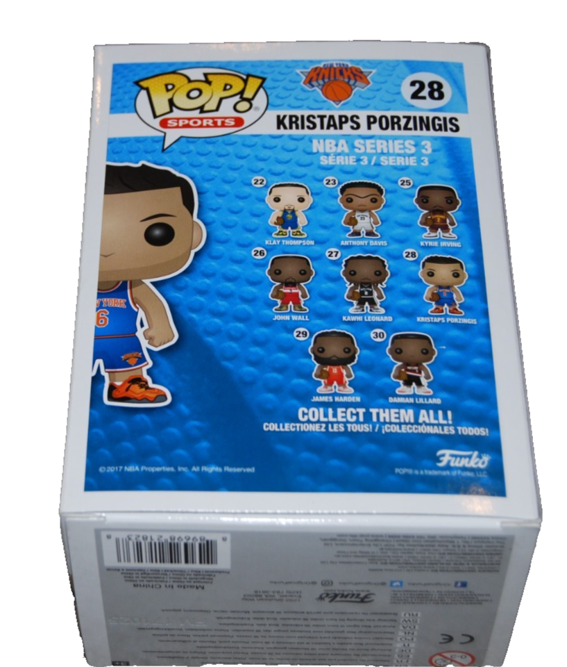 KRISTAPS PORZINGIS signed (NEW YORK KNICKS) Funko Pop #28 BECKETT BAS BV13272