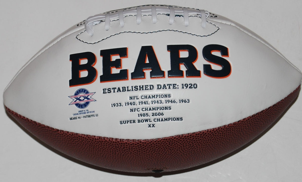 MARK BORTZ signed (CHICAGO BEARS) SBXX CHAMPS! Embroidered logo football W/COA
