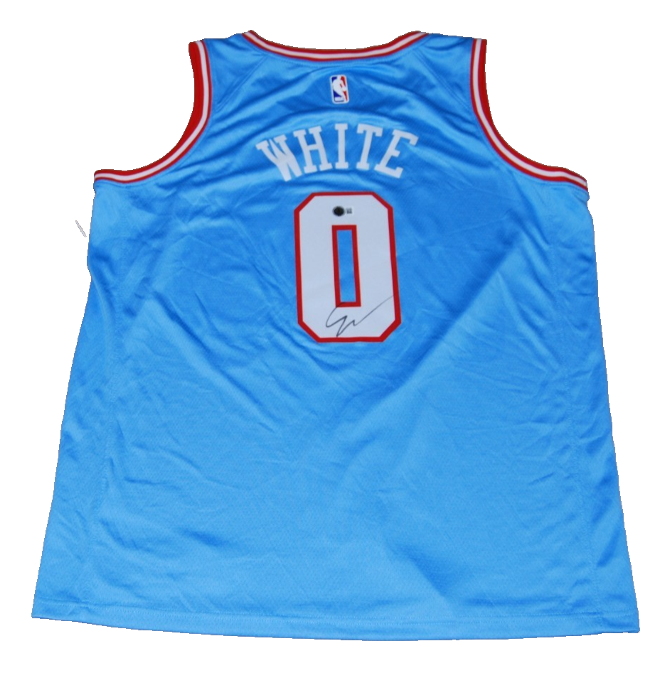 COBY WHITE signed (CHICAGO BULLS) Blue NBA Basketball jersey BECKETT BU41285